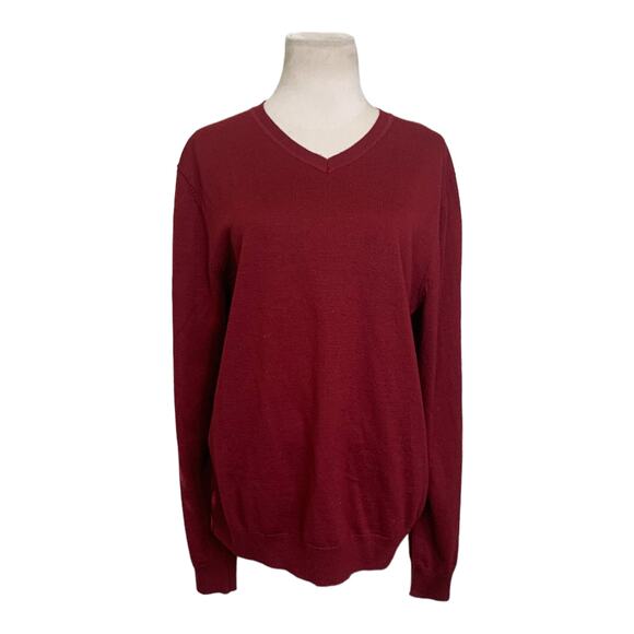 APT red v neck long sleeves sweater size XL - Picture 9 of 13